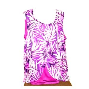 Emma beautiful pink tropical floral top perfect  summer 3x